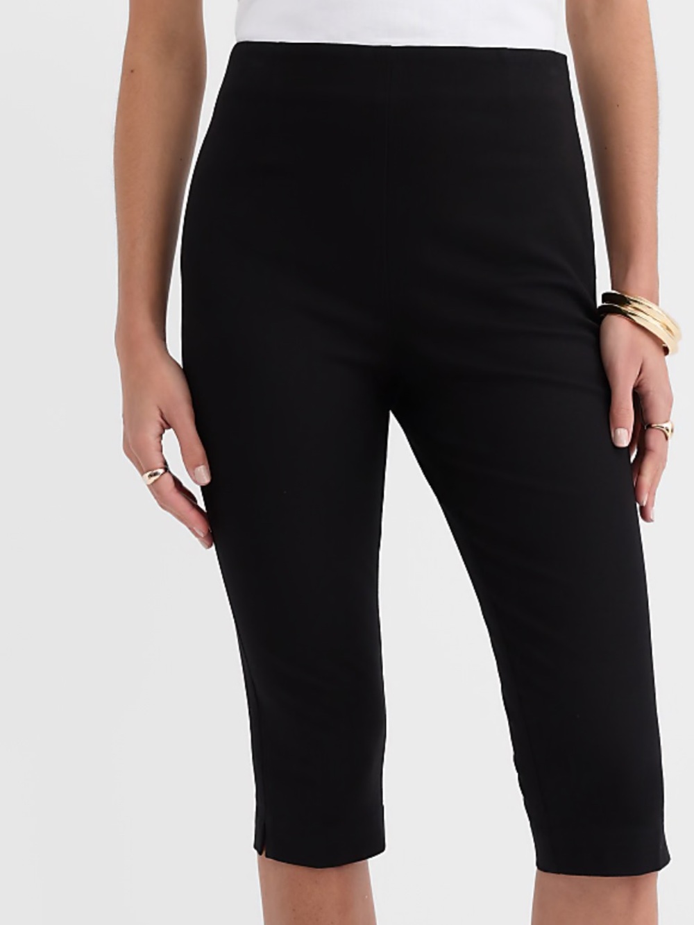 NEW LOFT Slim Crop Pants in Bi-Stretch Black 14 Regular NWT